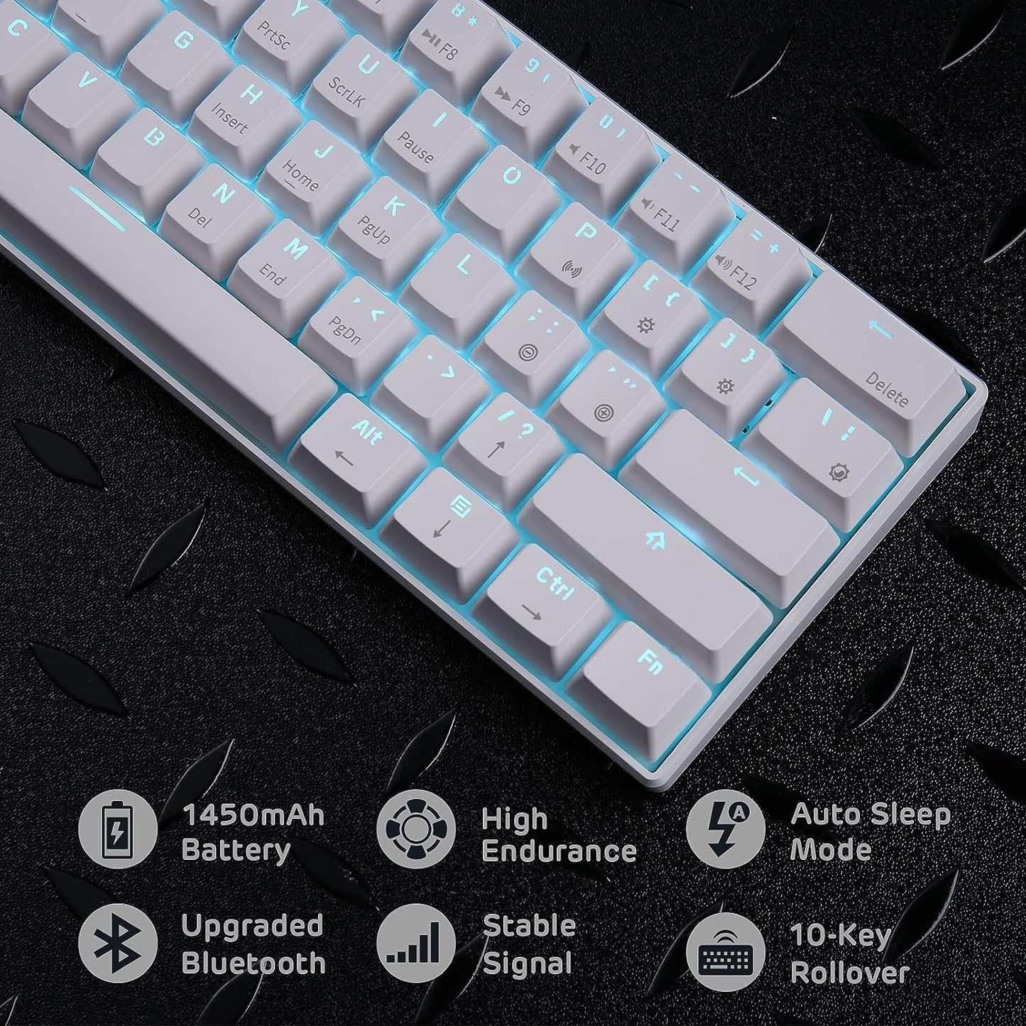 60% Mechanical Keyboard Bluetooth Wired Dual Mode - Easybuynook