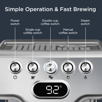 Chef Espresso Machine With Milk Frother - Easybuynook