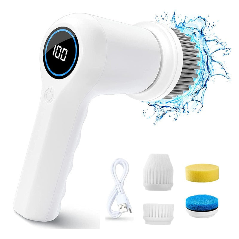 Electric Spin Scrubber Power Scrubber Cordless Cleaning Brush