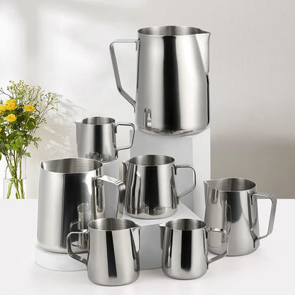 Milk Creamer Frothing Pitcher Stainless Steel, 350/600/1000ml