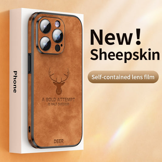 Luxury Deer Leather Phone Case For iPhone