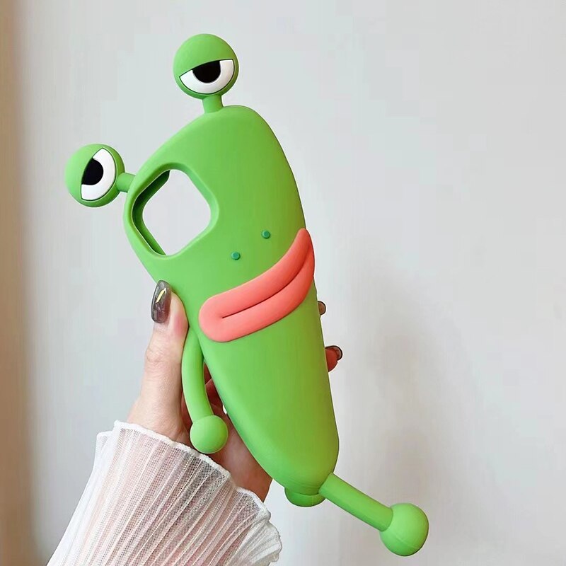 Soft Silicone 3D Frog Phone Case For iPhone