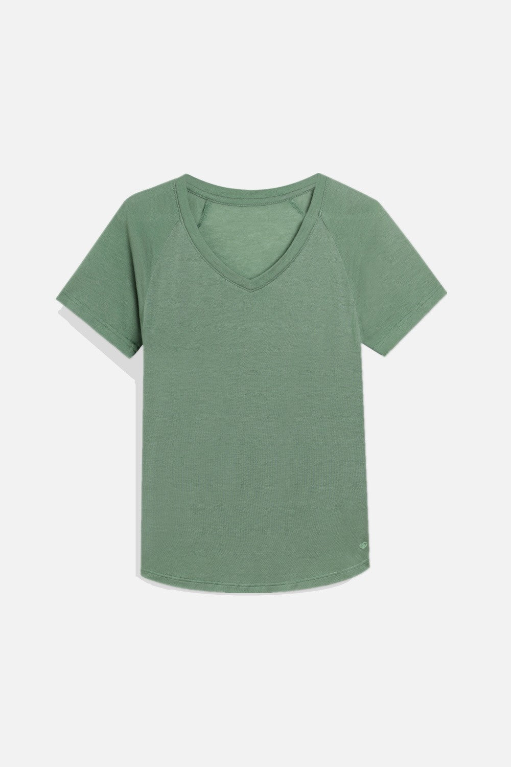 Women's Merino Wool Tencel Short Sleeve Top - Army Green
