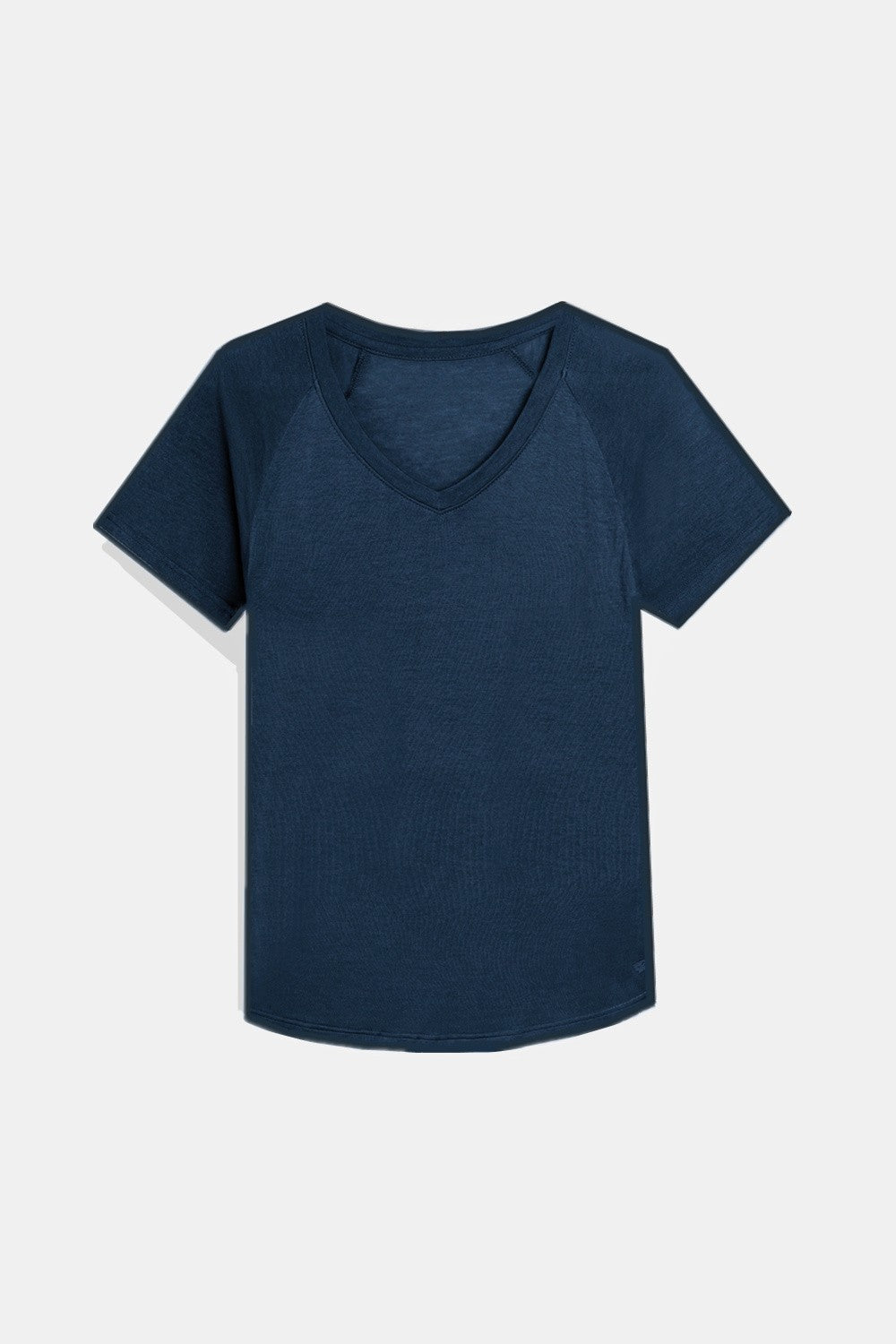 Women's Merino Wool Tencel Short Sleeve Top - Navy Blue